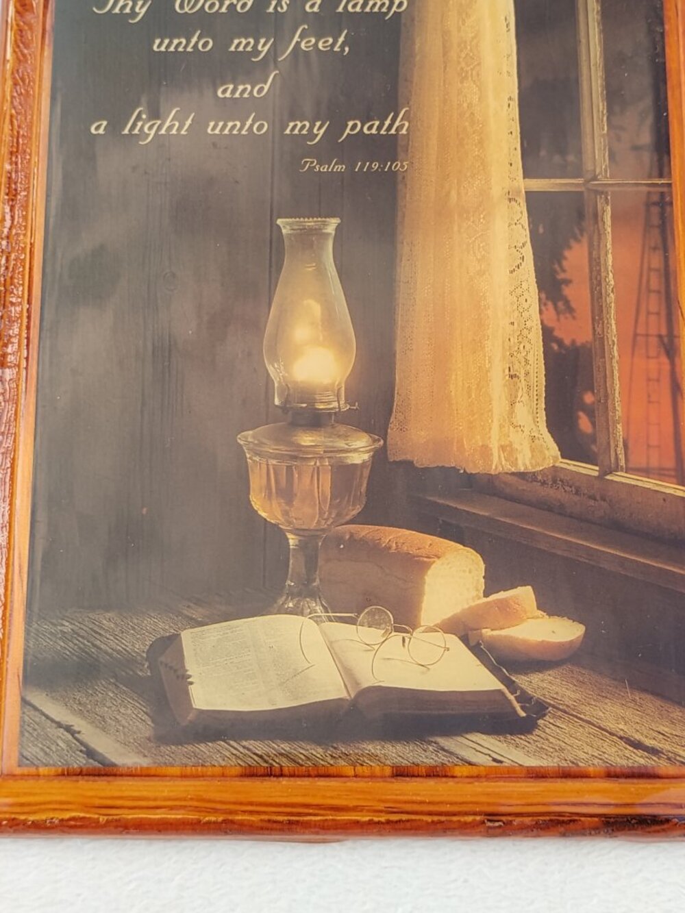 Lot of 2 Vintage Trivet Pot Holder & Wood Wall Signage Plaque Encouraging Decor - Picture 8 of 16